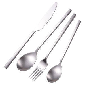 Cuillère de luxe en acier inoxydable Cuillère de dîner de mariage d'hôtel 5 pièces Ensemble de couverts de luxe Dernier concepteur Meilleur prix Acier miroir - Product Image 1