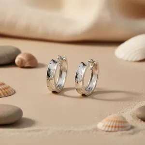 Pendientes de Aro Plateados para Mujer, Uso Diario, Modernos, Religiosos, con Diamantes Geométricos, Chapados en Rodio, Joyería de Oro Rosa - Product Image 3