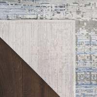 Nourison Abstract Hues 2'2 X 8' Blue Grey Modern Polyester Indoor Rug