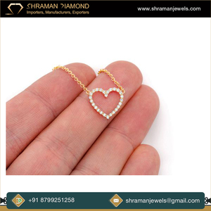 Colgante de diamante cultivado en laboratorio de corazón abierto helado personalizado de oro sólido de 10K para mujer, regalo de aniversario de boda perfecto, collares de joyería fina - Product Image 2