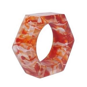 Rond de serviette décoratif en résine pour la vaisselle Porte-tissu multicolore Décoration de table à manger Design moderne - Product Image 4