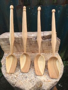 Juego de utensilios de cocina de madera de teca natural o acacia con soporte para cuchara, juego de cucharas y utensilios de cocina de madera - Product Image 4