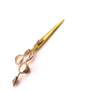 Ciseaux de coiffeur avec finition en cuivre Poignée design fantaisie Ciseaux de coupe de cheveux professionnels en acier inoxydable de qualité supérieure pour stylistes - Product Image 6