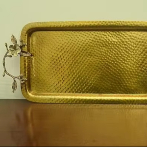 Plateau en cuivre pur écologique avec brillance naturelle résistant aux rayures pour les hôtels et les événements au prix de gros par AALIYAN IMPEX - Product Image 1