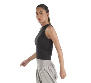 Top à la mode ajusté à col licou en coton biologique pour filles et femmes pour yoga fitness gym ou haut à porter normalement - Product Image 1