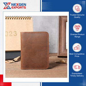 Nexgen Exports - Tarjetero Portátil de Cuero Genuino Vintage - Distribuidor de Marca, Proveedor y Exportador Indio Confiable - Product Image 5