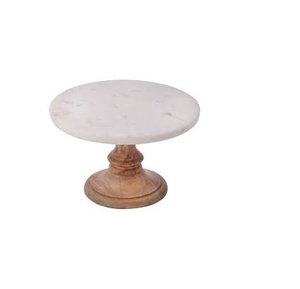 Marble Cake Stand Wood Base Stand Royal Party Ware Use <b>Swing</b> Cake Stand for Wedding Birthday Party Decoration - Product Image 2