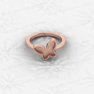 Novedad: Anillo de Plata de Ley 925 con Engaste de Bisel de 11x13mm, Diseño de Mariposa, para Guardar Leche Materna, Joyería Personalizada con Baño de Plata - Product Image 5