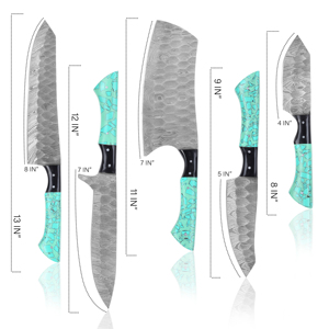 Commandes en gros personnalisées OEM ODM Service Premium professionnel fait à la main en acier au carbone cinq pièces cuisine ambidextre - Product Image 3