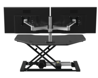 Bureau d'angle électrique VersaDesk PowerPro Elite, convertisseur moderne en bois massif, réglable en hauteur, noir, pliable et convertible