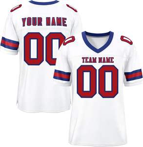 Equipo deportivo personalizado, camisetas de fútbol americano, malla de poliéster OEM, tela de secado rápido, nombre del equipo, números, impresión por transferencia de calor - Product Image 3