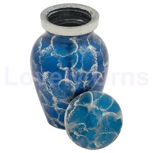 กล่องอลูมิเนียมขนาดเล็กรูปตาเสือสีน้ำเงินกล่องกำมะหยี่ปราศจากขี้เถ้าจากมนุษย์ - Product Image 3