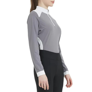 Hot Selling Half Zipper Horse Riding Equestrian Riding Shirt <b>Base</b> <b>Layer</b> Women <b>Long</b> <b>Sleeves</b> Nylon Spandex Polyester Quick Dry - Product Image 4
