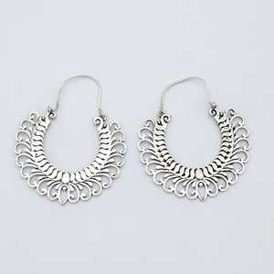2024 nouveauté boucles d'oreilles en argent Sterling fin avec fleur et Mandala Design accessoires de mode à la mode pour femmes filles - Product Image 1