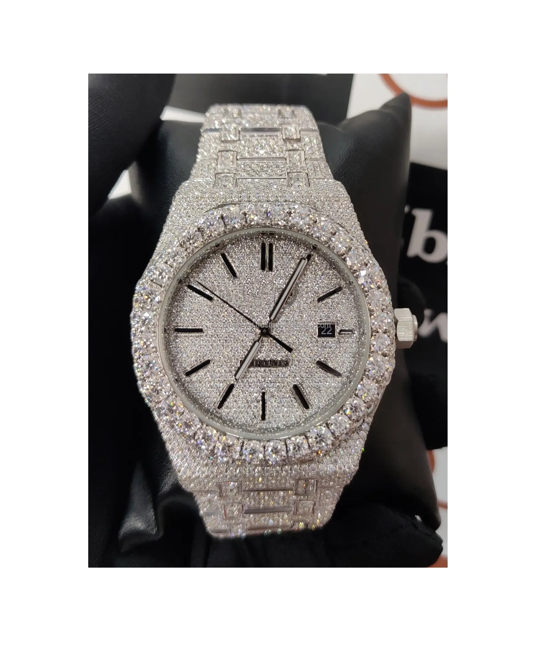 41MM Handmade Premium Luxury High Quality Full Iced Out Hip Hop Men Real VVS Moissanite Diamond Watch For Worldwide Exporter