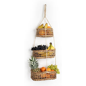 Panier de rangement pour fruits en herbe de mer, organisateur en herbe de mer, conteneur, panier suspendu pour légumes tissé à la main - Product Image 6