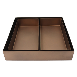 Bandeja cuadrada de vajilla de hierro con 2 bandejas rectas, bandeja de servicio antigua de cobre para restaurante y suministros de Hotel, hecha a mano, personalizada - Product Image 1