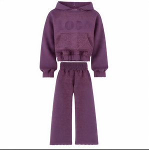 Ensemble sweat-shirt personnalisé avec strass survêtement pulls à capuche Streetwear Ensemble pantalon de survêtement évasé à capuche et pantalon de survêtement pour hommes - Product Image 6