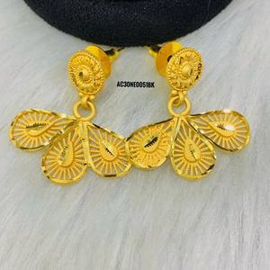 Women's Classic Gold Plated Flower <b>Charm</b> Necklace Set with Box Chain 18inches | ALANKEET CREATIONS - Product Image 3