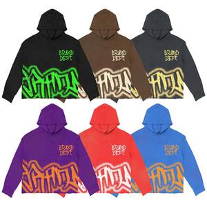 Factory Wholesale Screen Printing No String Cut Edge Hoodies Custom Logo Heavyweight 100% <b>Cotton</b> <b>Raw</b> Hem Thermal Hoodie for Men - Product Image 1