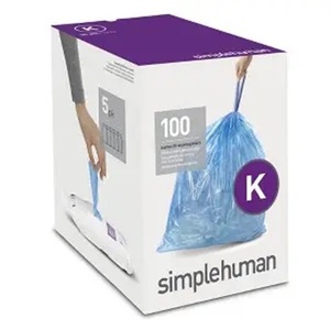 ถุงขยะแบบม้วน simplehuman Custom Fit Liners & Recycling Bags, ขนาด 30-35 ลิตร และ 16-18 ลิตร, 60 ใบต่อแพ็ค, 3 แพ็ค (360 ใบ), สีฟ้า - Product Image 1