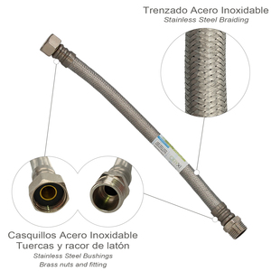 Tubo Flessibile in Acciaio Inossidabile Termo Maschio 1/2" - Femmina 1/2" Lunghezza 300 mm - Product Image 2