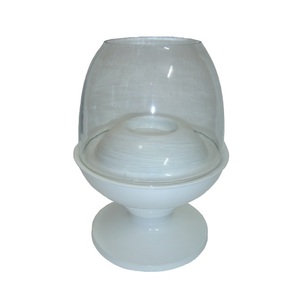 Finition plaquée argent lampe décorative abat-jour en verre doré lampe bougeoir décorative pour décor de table - Product Image 3