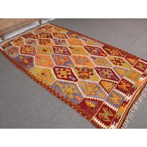 Tapis turc 4,4x8 pieds, tapis vintage, tapis ombré rouge-orange - Product Image 1
