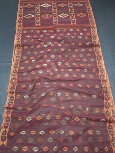 Nueva llegada Deshi Dhakai Jamdani Sharee calidad de exportación para mujeres JAMDANI tela azul rojo verde dorado cielo azul de Bangladesh - Product Image 5