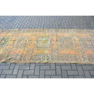 พรมวินเทจขนาด 4.2x11.1 ฟุต สีส้ม พรมโมร็อกโกตุรกี ทำจากขนสัตว์ - Product Image 3