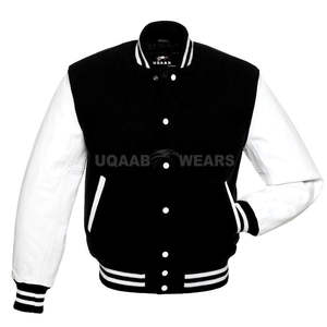 แจ็คเก็ตวาร์ซิตี้เบสบอลยูนิเวอร์ซิตี้เลตเตอร์แมน ตัวเสื้อทำจากผ้าขนสัตว์ แขนเสื้อทำจากหนังแท้ แจ็คเก็ตบอมเบอร์แฟชั่น รับผลิตแบบ OEM - Product Image 3