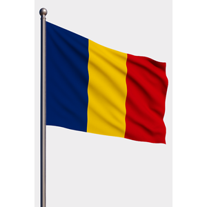 Digital-Printed Romania <b>Flag</b> with Aluminum <b>Pole</b> & Polyester or Silk Material - Product Image 1