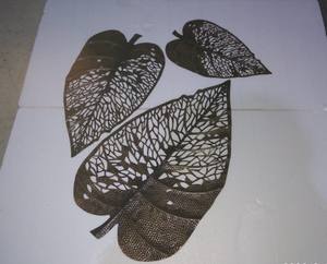 Arte de pared de hojas de Metal hecho a mano de 3 piezas, bellamente diseñado para sala de estar, dormitorio, oficina, colgante antiguo - Product Image 5