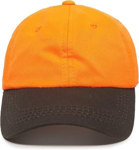 Waxed Canvas Orange Brown Baseball Cap Adjustable Trucker <b>Hat</b> - Product Image 2