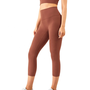 Legging de Yoga taille haute sans couture pour femme, couleur unie, matière Polyester Spandex, séchage rapide - Product Image 1