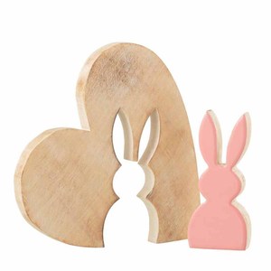 Figurine de Pâques en Bois Naturel Mignon Grand Lapin Couleur Unique Look Ornements Style utiliser n'importe quelle Maison ou Décor de Pâques Vente en Gros - Product Image 4
