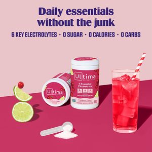 Ultima Replenisher – Mélange de poudre de boisson électrolytique quotidienne – Sans sucre – Cranberry Cosmo, 90 portions - Product Image 3