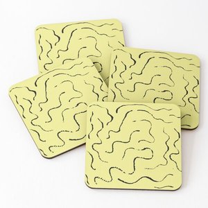 Elegant Style Wood/Acacia Wood Over Printed Tea Serving Coasters 4 Pieces Set Home and Kitchen <b>Placemats</b> Hot Selling - Product Image 3