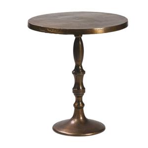 Aluminium <b>Side</b> <b>Table</b> With Antique Brass Finishing Round Accent <b>Sofa</b> <b>End</b> <b>Table</b> for Indoor Use - Product Image 1