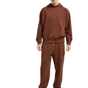 Conjuntos de Sudadera con Capucha y Pantalones Deportivos Personalizados para Hombre, Chándal con Logotipo Sólido, Traje Deportivo Marrón, Unisex, Holgado, de Algodón Acordonado, para Maternidad, Invierno, por Ako - Product Image 1