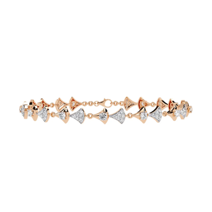 Pulsera de Diamantes Cultivados en Laboratorio con Motivo Geométrico de Abanico, Certificada por IGI, en Oro Amarillo/Blanco/Rosa de 14K - Product Image 5