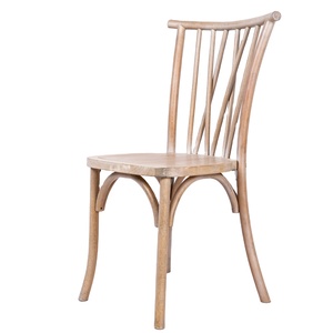 Sillas de madera maciza para eventos, silla <span class=keywords><strong>Botanica</strong></span> con respaldo cruzado, muebles de bastón para banquete de boda - Product Image 1