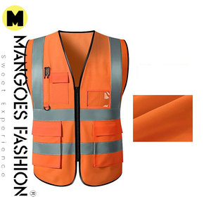 เสื้อกั๊กสะท้อนแสงกันน้ำ ANSI Class 1 สีสะท้อนแสง รับทำโลโก้ตามสั่ง OEM/ODM ผ้าโพลีเอสเตอร์ ขายส่งมะม่วง - Product Image 4