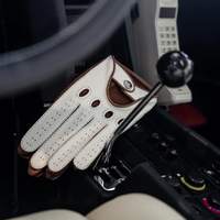 Guantes de cuero profesionales 100% para conducir automóviles, venta al por mayor, guantes de conducción de cuero Real ajustados, guantes de pantalla táctil de moda