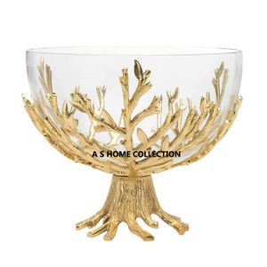 ชามตกแต่งดีไซน์รูปเขากวางสีน้ำตาลหรูหราทันสมัยทำด้วยมือทำจากโลหะอลูมิเนียมสำหรับเสิร์ฟอาหาร - Product Image 2