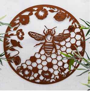 Art mural en métal découpé au laser à texture rustique fait à la main avec motif de plante, décoration murale pour la maison et le jardin, design moderne, Ramadan - Product Image 6