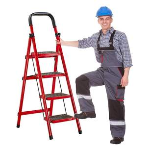 Escalera de plataforma de seguridad de acero inoxidable con rieles para uso industrial profesional - Product Image 1