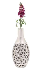 Antique-Designed Premium Silver Finished Metal Flower <b>Vase</b> Home Decor Wholesale Selling - Product Image 2