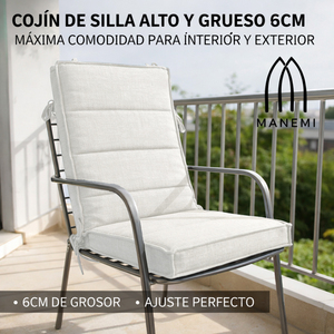 Cuscini Leggeri 120x50x6cm Idrorepellenti per Sedie da Giardino per Tutte le Stagioni con Cinghie di Fissaggio e Imbottitura in Schiuma Confortevoli - Product Image 2