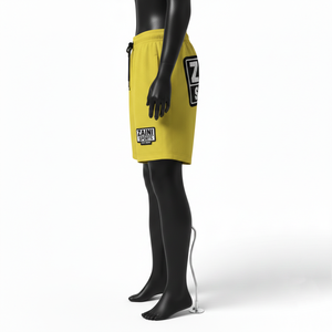 Shorts de Baño Personalizados de Microfibra Elástica de 180 g/m², Diseño con Cristales de Imitación Naranja, Logotipo Jacquard en el Panel Lateral de la Cintura - Product Image 3